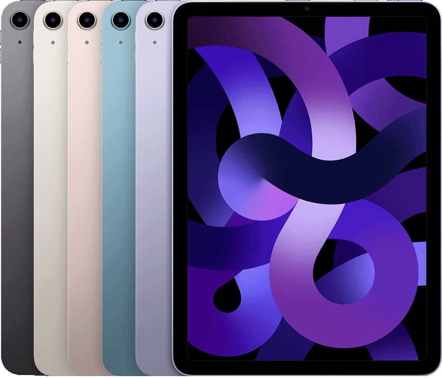 Fifth-generation iPad Air in its different colors